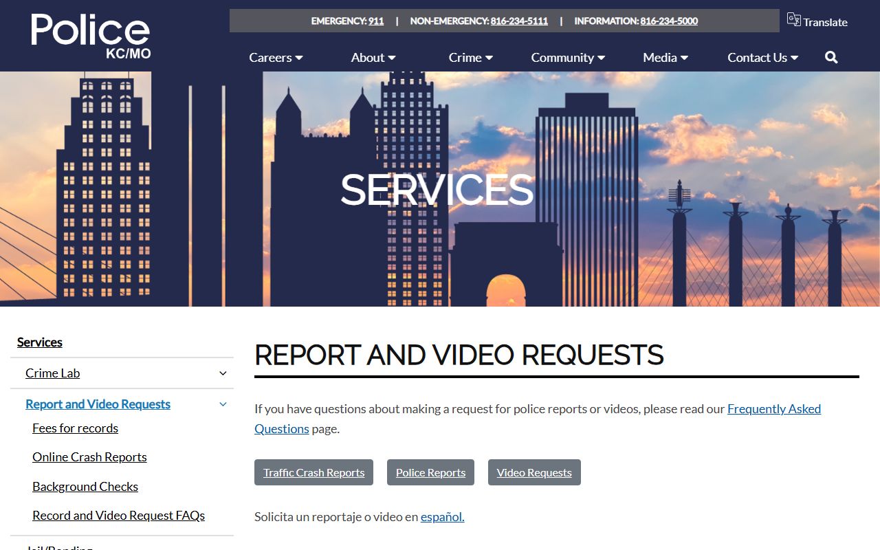 Kansas City Police Department public records request portal