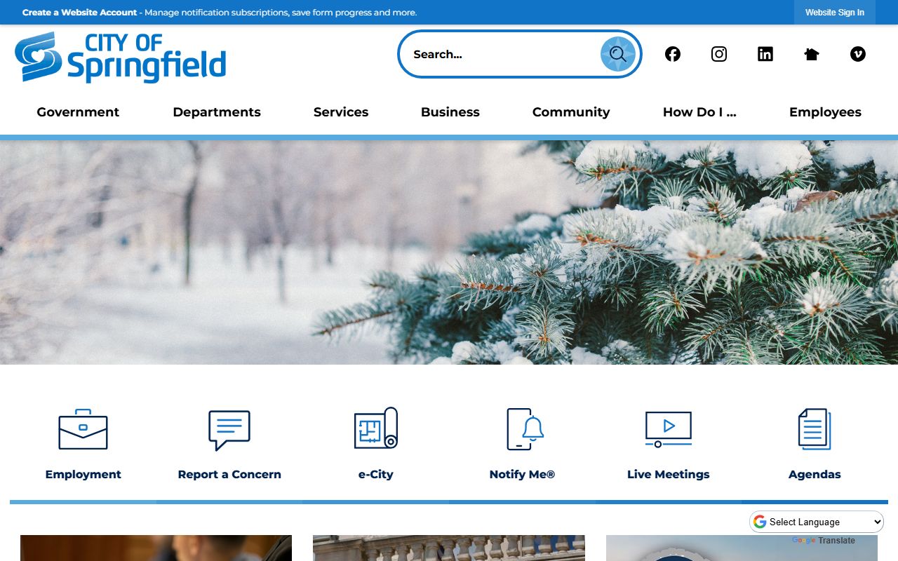 City of Springfield government portal for public records