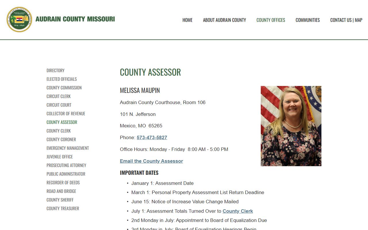 Audrain County Missouri Assessor office for property tax public records