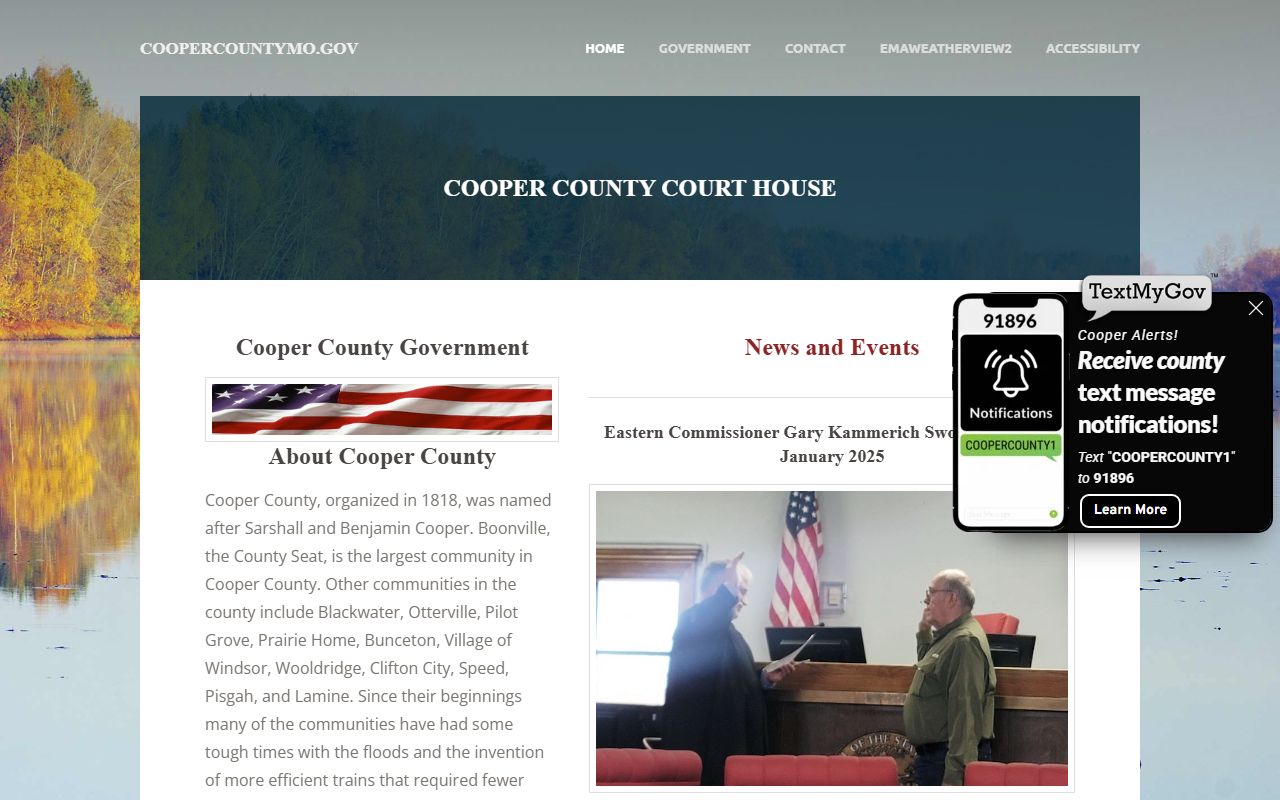 Cooper County Missouri government website for public records access