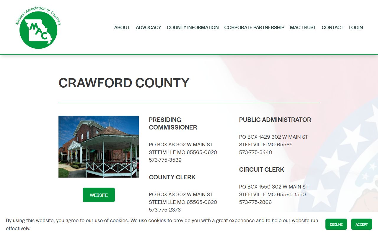 Crawford County Missouri public records profile on Missouri Association of Counties