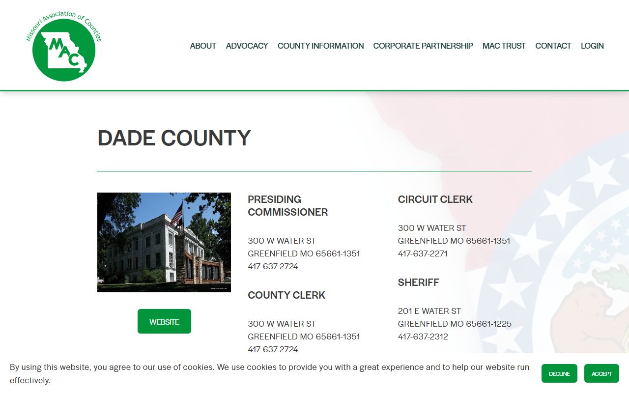 Dade County Missouri public records on Missouri Association of Counties