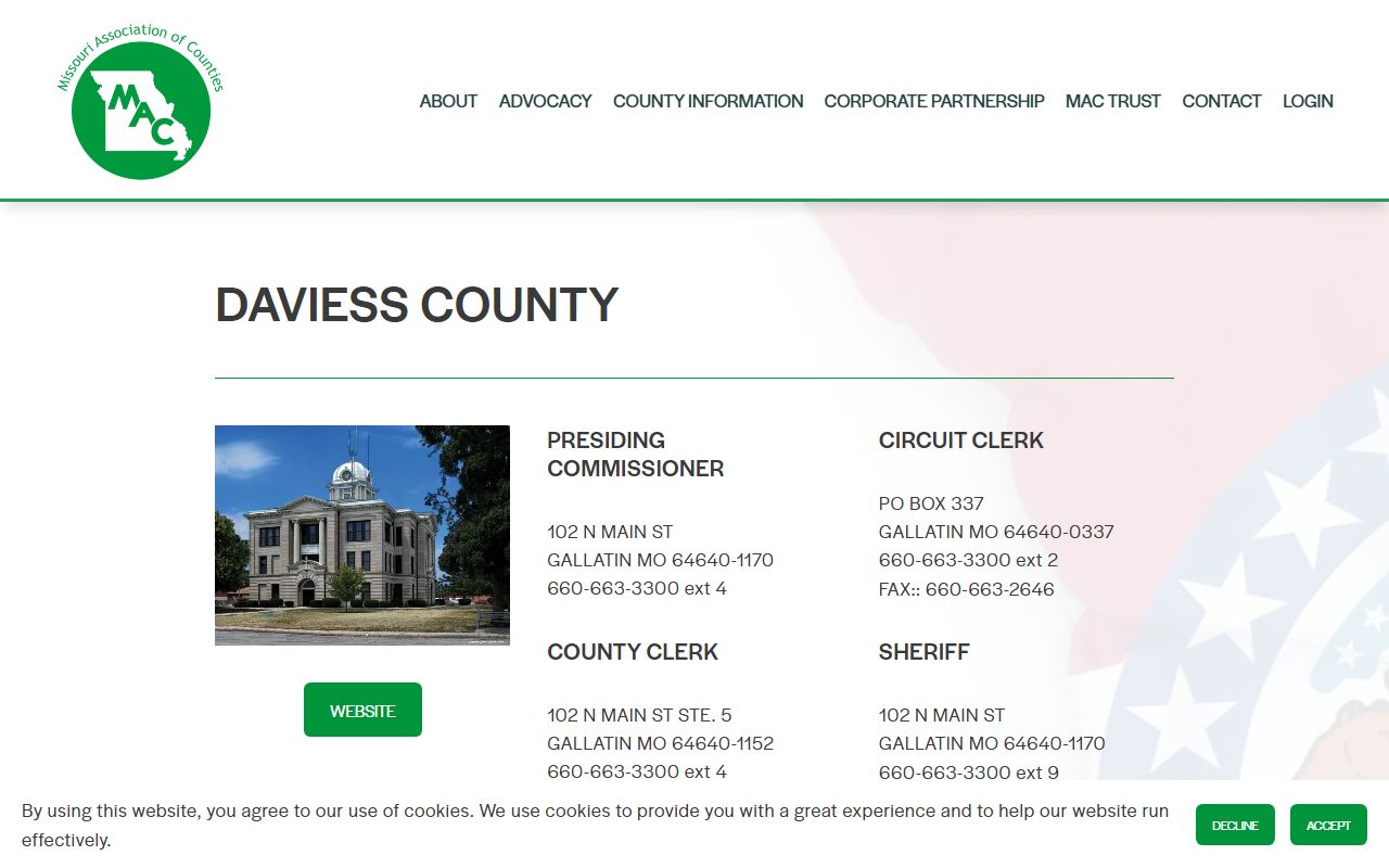 Daviess County Missouri public records on Missouri Association of Counties