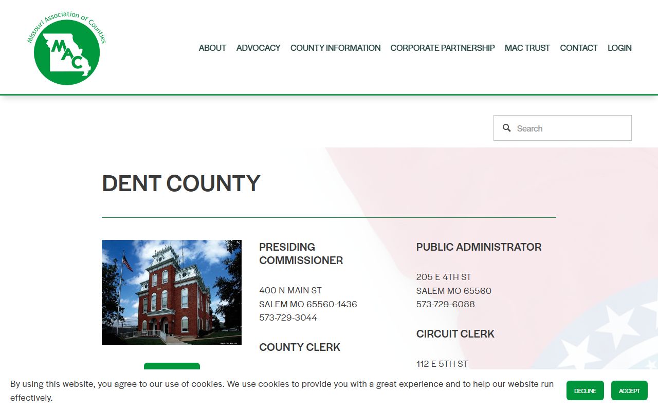 Dent County Missouri public records on Missouri Association of Counties