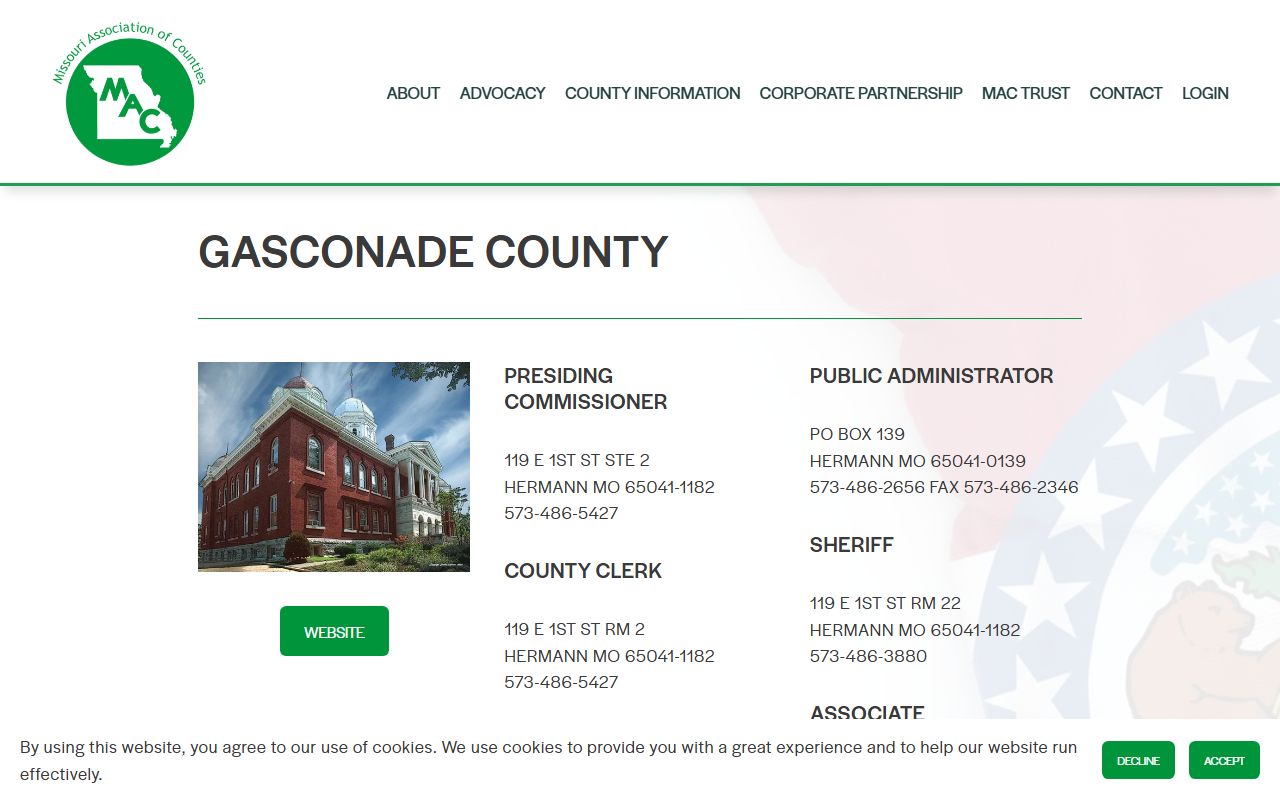 Missouri Association of Counties Gasconade County public records profile