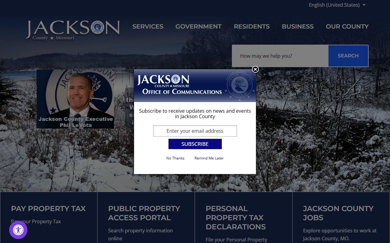 Jackson County Missouri government website for public records