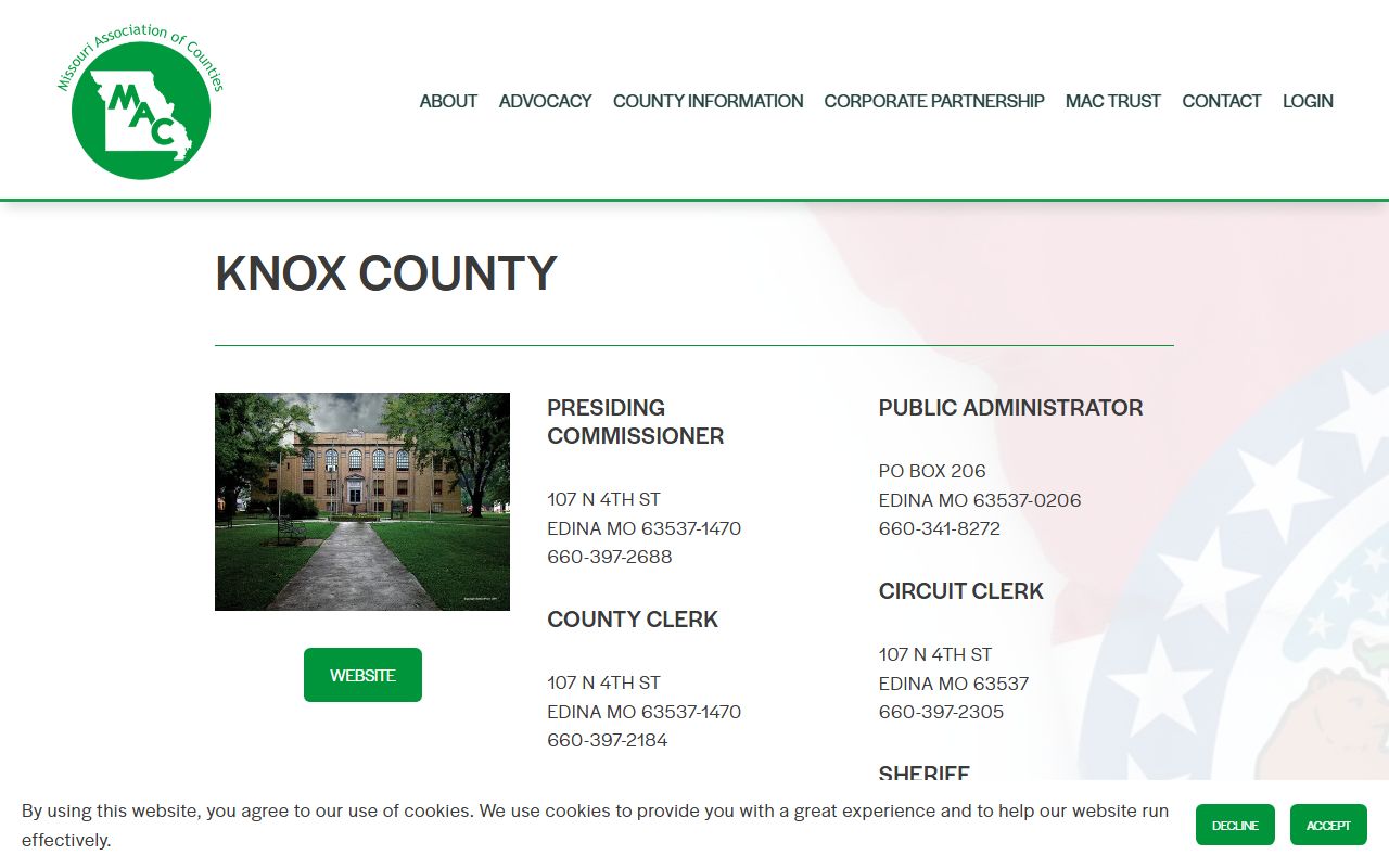 Missouri Association of Counties Knox County public records profile