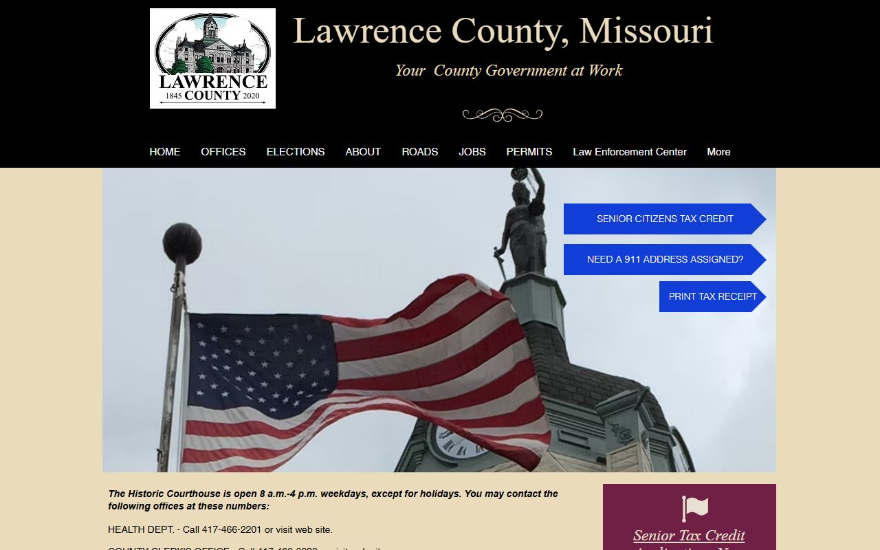 Lawrence County Missouri government website for public records access