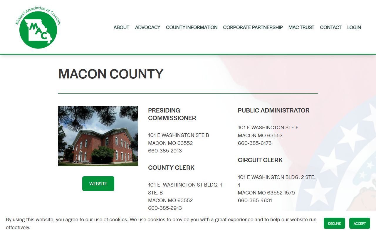 Macon County Missouri public records profile through Missouri Association of Counties
