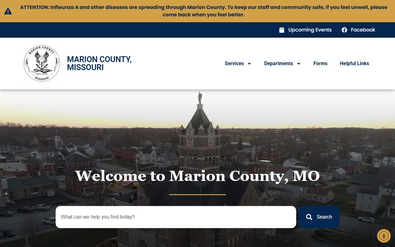 Marion County Missouri public records search through county government website