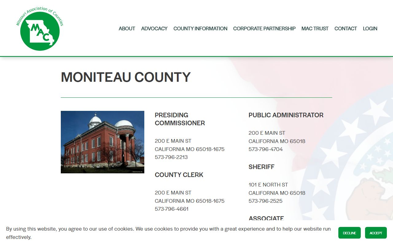 Moniteau County Missouri public records profile from Missouri Association of Counties