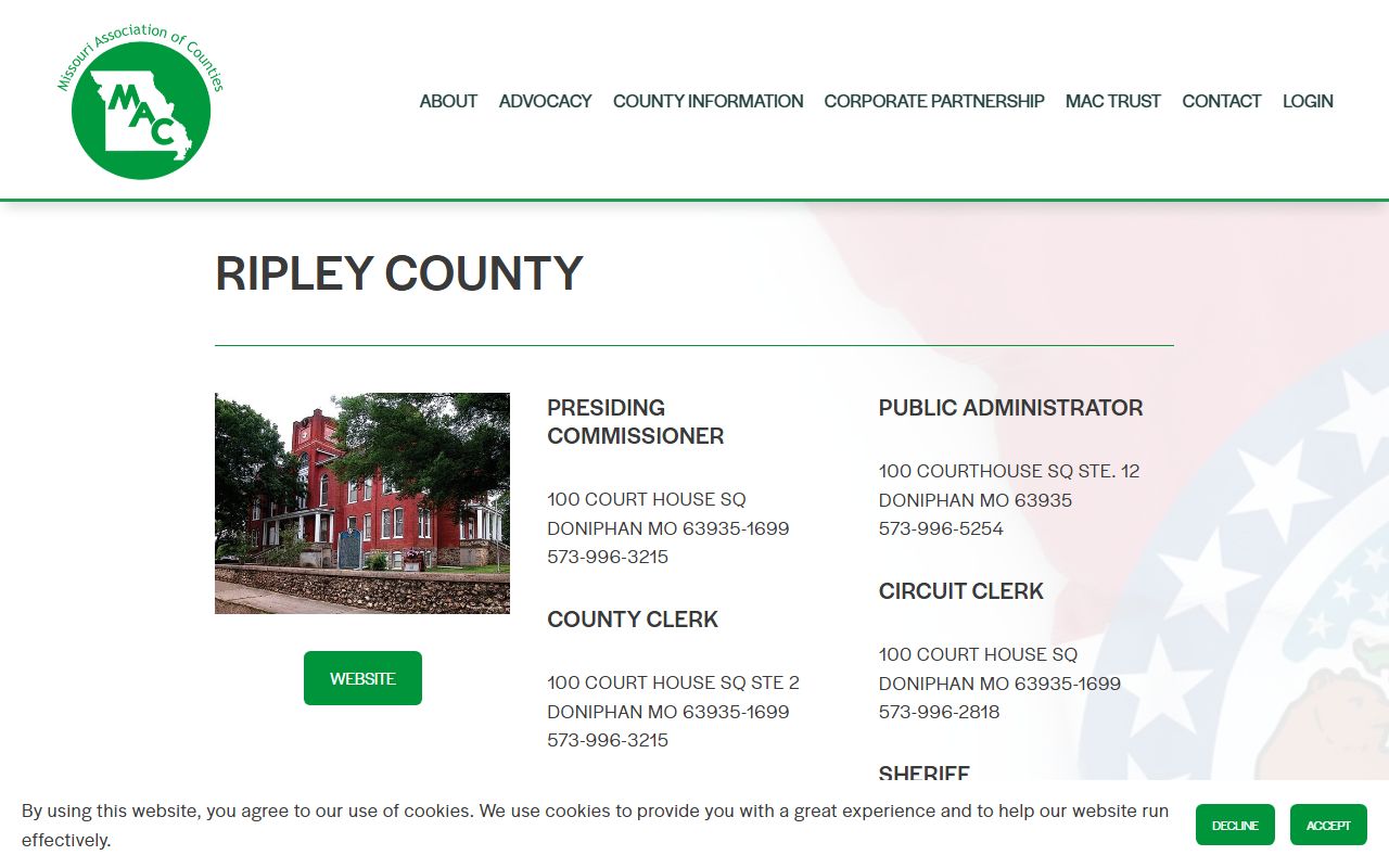 Ripley County Missouri public records through Missouri Association of Counties