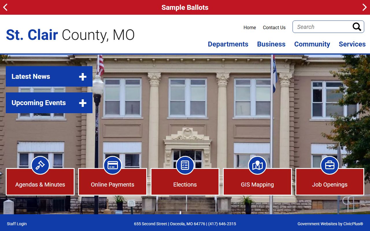 St. Clair County Missouri government public records page