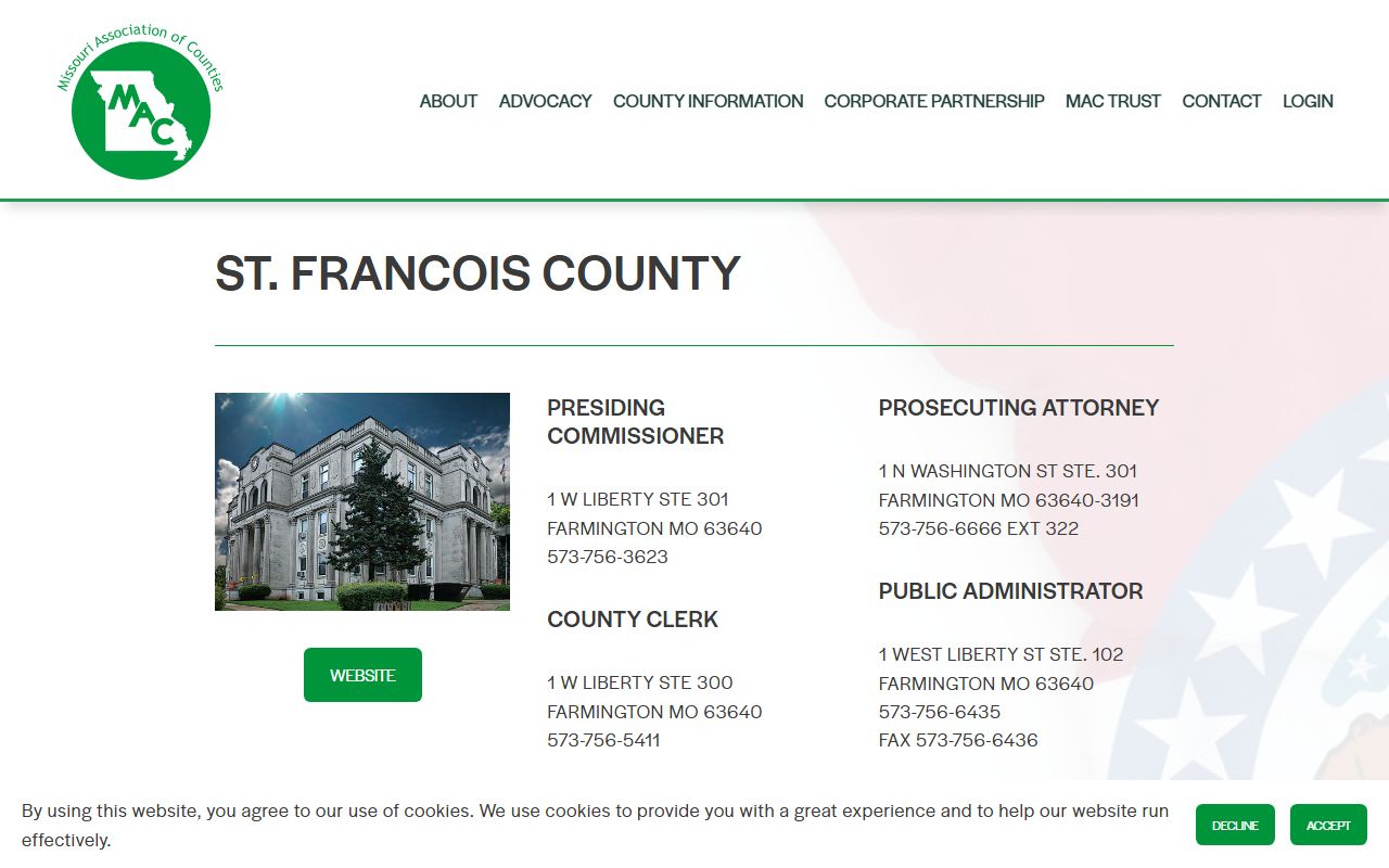 St. Francois County Missouri public records through Missouri Association of Counties
