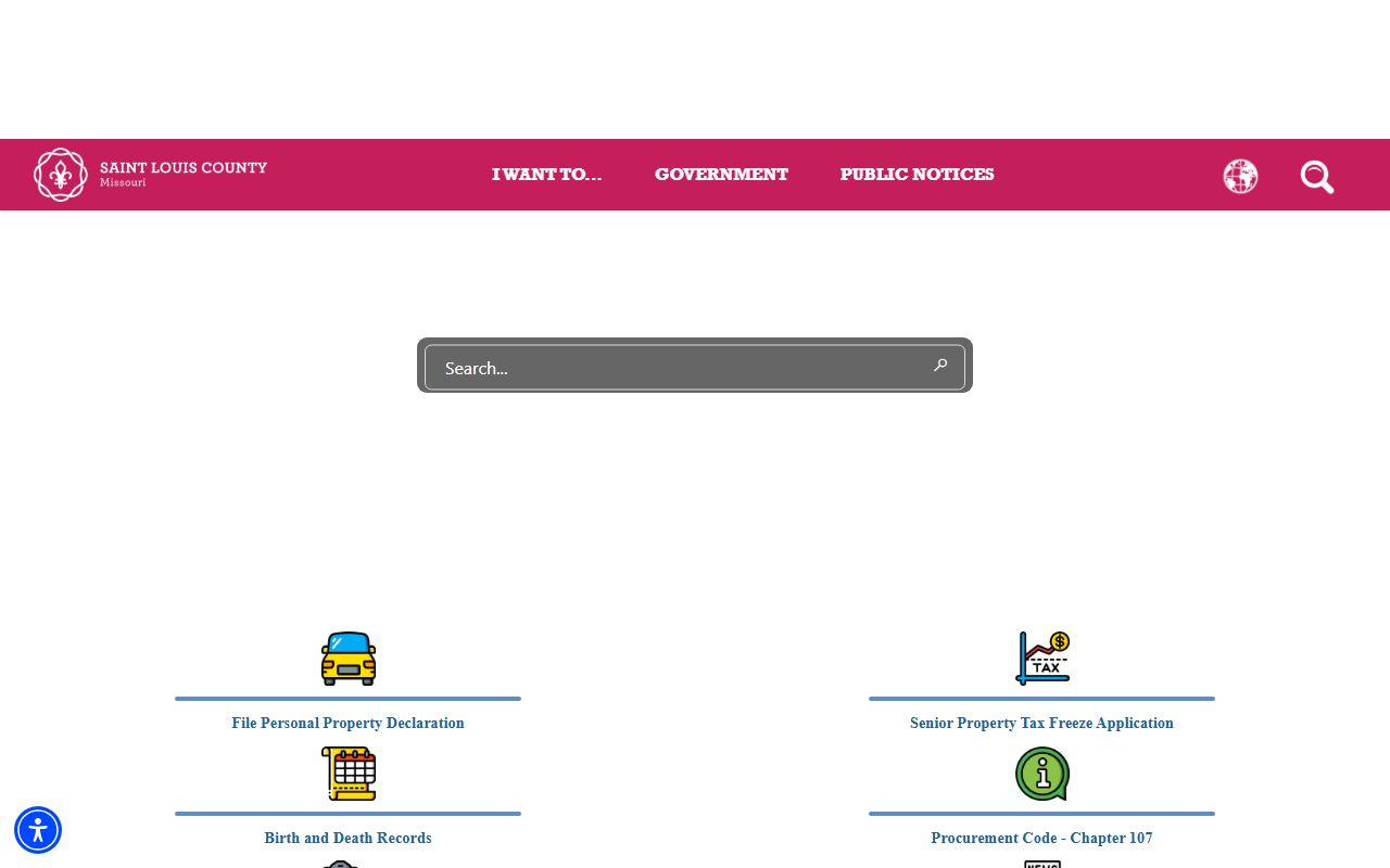 St. Louis County Missouri government public records page