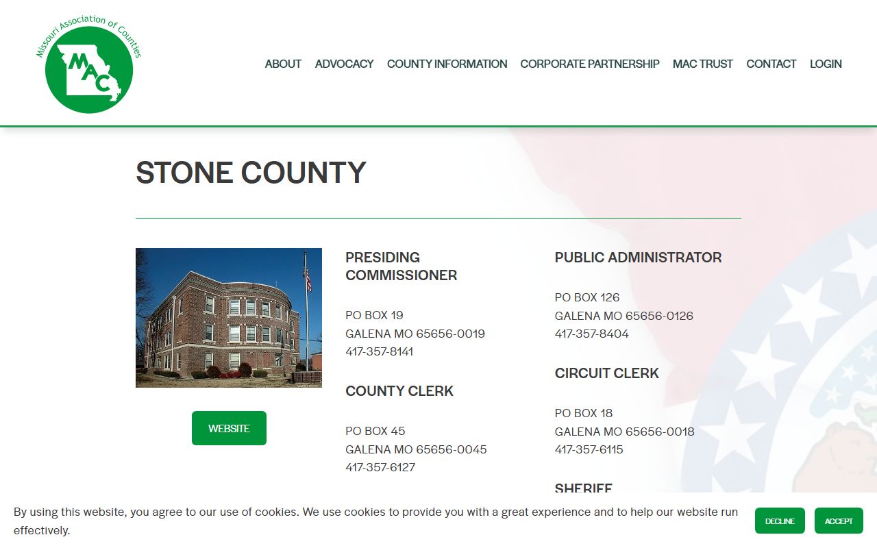 Stone County Missouri public records through Missouri Association of Counties